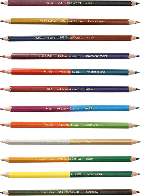 Faber-Castell Bi-Color, 24 Shades - Pack of 12...