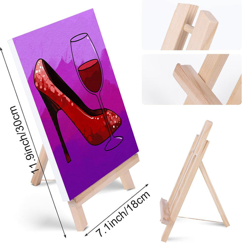 VOCHIC Paint and Sip kit Pre Drawn Canvas Painting Kit for Adults Painting Party Supplies Kit with Picture to Paint 1 Easel, 8 Acrylic Colors,3 Br...