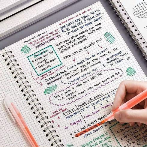 3 Pack A5 Spiral Graph Notebook with 120gsm Thick Paper, Grid Spiral Notebook with Plastic Hardcover and Elastic Band Closure, 80 Sheets Per Pack ...