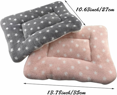 MANSHU Small Animal Plush Bed, Bunny Bed, for Bunny, Squirrel, Hedgehog, Pink and Gray 2Pcs....