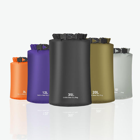 Waterproof Dry Bag 5-Pack Ultralight Wet Bags -3L/5L/12L /20L/35L sizes,Roll Top Lightweight dry sack Keep Gear Dry for Kayaking,Camping,Boating,H...
