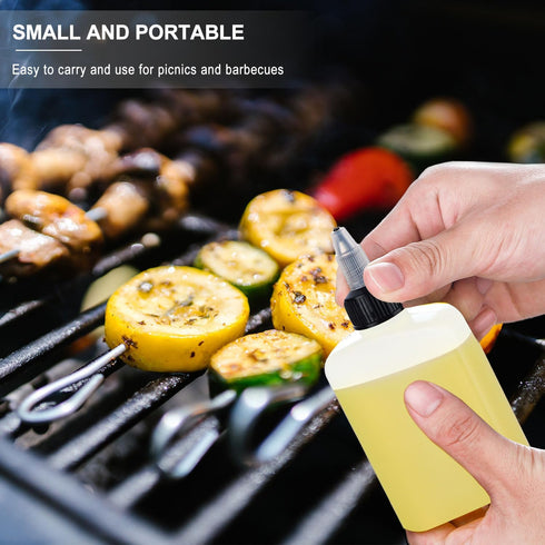 6 Pack Mini Squeeze Bottles for Liquids for Camping Kitchen, Camping Cooking, 4oz Mini Oil Bottles, Small Liquid Containers Leak Proof, Travel Oil...