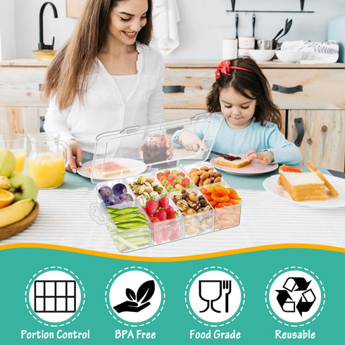 3Pack Snack Box Set for Kids-Reusable Divided Snack Container Box Snackle Box,Snack Solution, Food Storage Container for Kids, School,Travel|Remov...