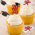 Glitter Graduation Cupcake Toppers Red Party Decorations Class of Congrats Cake Picks Supplies 24 Pack...