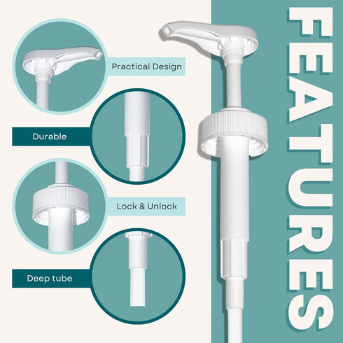 Gallon Pump Dispenser - for Plastic or Glass Bottles – Heavy-Duty Leak Proof for Commercial and Household Use - Plastic Pump for Gallon Jug – Non-...