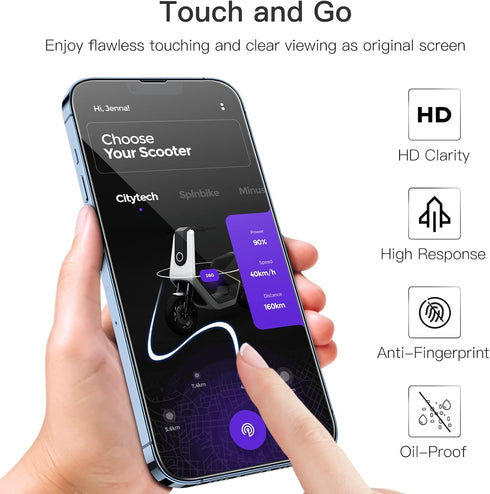 JETech Full Coverage Screen Protector for iPhone 13 Pro Max 6.7-Inch, 9H Tempered Glass Film Case-Friendly, HD Clear, 3-Pack...