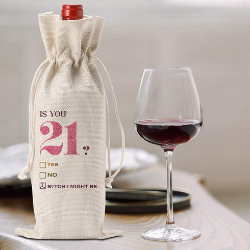 Happy Anniversary 21st Birthday Party Decorations for Her Him, Cool 21st Birthday Gifts for Her Him Wine Bag, Unique 21 Year Old Birthday Gifts fo...