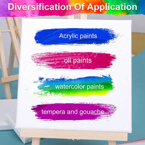 4 Packs Square Canvases for Painting with 4"x 4", 6"x 6", 8"x 8", 10"x 10", Painting Canvas for Oil & Acrylic Paint...