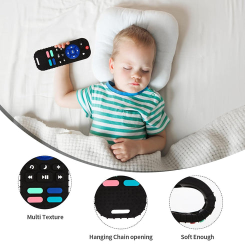 2 Pack Silicone Teething Toys for Babies 0-6 Months, Teethers for Babies 6-12 Months, Remote Teether for Baby, Sensory Toys for Babies, Baby Chew ...