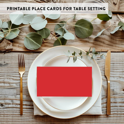Andaz Press Table Tent Printable Place Cards, Red 20-Pack, Seat Placement Cards Blank Place Cards For Table Settings Name Cards for Bridal Wedding...