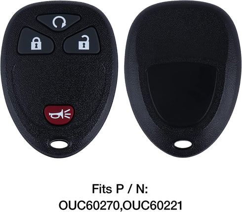 Replacement Keyless Entry Car Remote Key Fob fits for Chevy 2007-2014 Equinox Avalanche Silverado Escalade Suburban GMC Yukon OUC60270, OUC60221, ...
