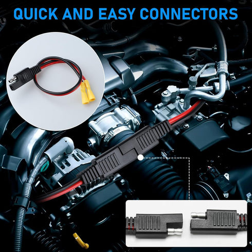 Linkstyle 4pcs 16 AWG Marine Trolling Motor Quick Disconnect, 16 Gauge Heavy-Duty SAE Quick Connector Plug Marine Battery Accessory, for RV Trolli...