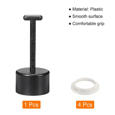 MECCANIXITY E26/E27 Socket Ring Removal Tool T Type with Lamp Shade Socket Rings for Medium Base, Light Replacing Accessories, White Pack of 5...