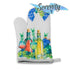 Decorative Kitchen Hot Plate Pot Holder Oven Mitt Set | Wine And Grapes Purple Green Novelty Spring Summer Fall | White Home Decor Holiday Decorat...