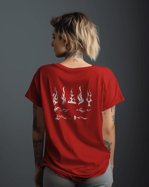 Reusable Tribal Flames and Pin Stripe Stencil 11" x 8.5" - Custom Fire Design for Dynamic Crafts...