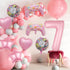 Pink Video Game Balloons, Video Game Controller Birthday Number Mylar Foil Balloon, Level Up Balloons for Girls Game On Birthday Decorations Video...