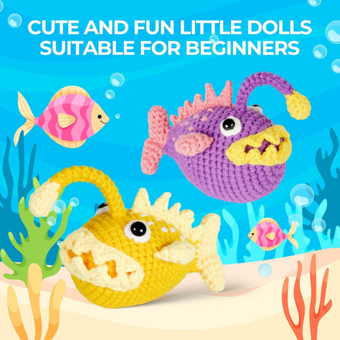 Pcvanli Crochet Kit for Beginners, Beginner Crochet Kit for Adults with Step-by-Step Video Tutorials, DIY Crochet Animal Kits Kids Knitting Suppli...