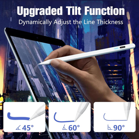 Stylus Pen for iPad,10 Mins Quick Charge Active Pencil for iPad 2018-2024,Palm Rejection Tilt Sensor Magnetic Pen Compatible W/iPad Pro 12.9&11", ...