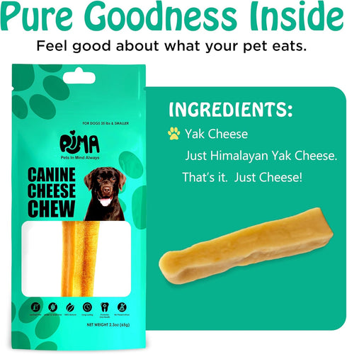 PIMA - Canine Cheese Chews, Natural Yak Chews for Dogs 35 lbs or Smaller, Lactose-Free Yak Cheese Dog Chews, Long Lasting Dog Chews with Protein a...