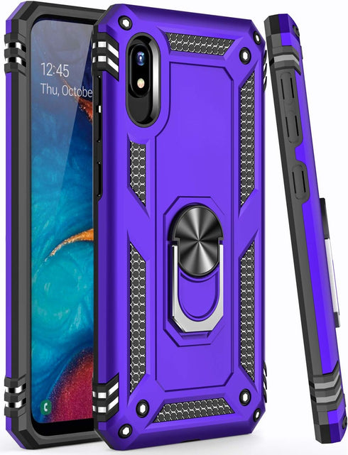 IKAZZ for Galaxy A10e Case with Screen Protector,Military Grade Shockproof Heavy Duty Protective Phone Cover Pass 16ft Drop Test with Magnetic Kic...