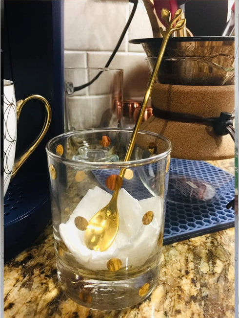 10 Pcs Long Handle Teaspoons, Gold Stainless Steel Stirring Coffee Spoons, Mixing Spoons Set For Ice Cream Cocktail (Gold)...