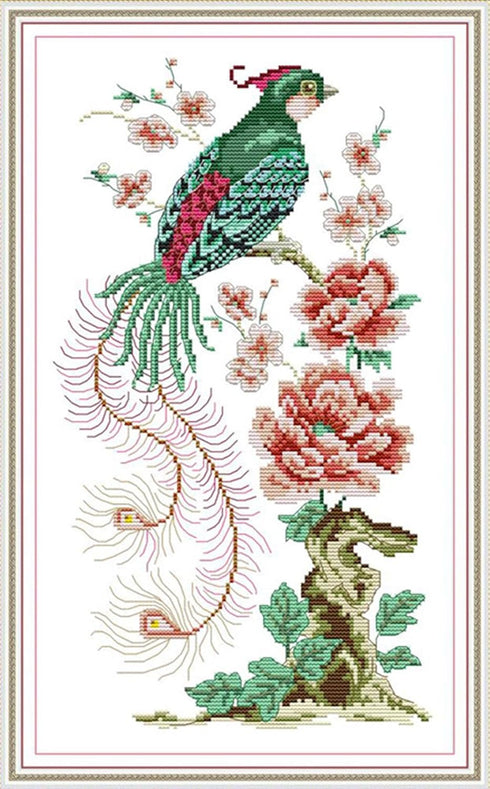Rosyfoxes Cross Stitch Kits Stamped Full Range of Embroidery Starter Kits for Beginners DIY 11CT 3 Strands -Printed Kits Flowers in Full Bloom(Pri...