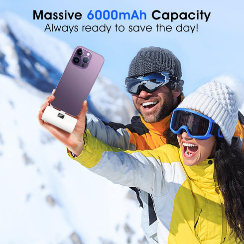 Portable Charger for iPhone, 20W PD Fast Charging - 6000mAh Small Power Bank with LCD Display, Mini Cute Portable Battery Phone Charger for iPhone...
