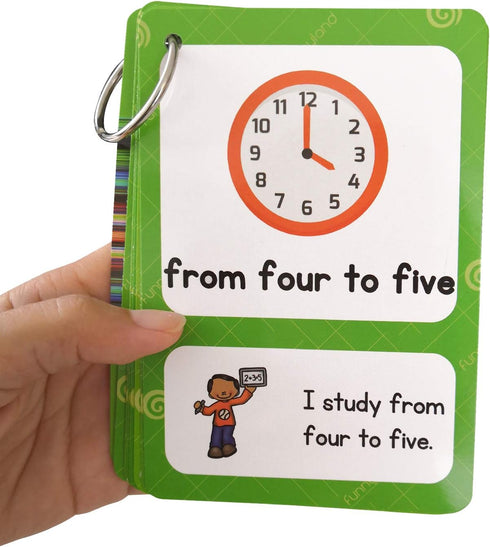 20 Analog Clocks Telling Time Flashcards Educational Learning Toys Toddlers Kids Learning Pocket Cards Kindergarten Supplies...