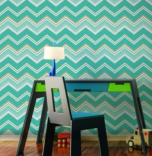 Y1332 Chevron Stripe Peel and Stick Wallpaper 17.7in x 9.8ft Vinyl Geometric Herringbone Self Adhesive Contact Paper Shelf Liner for Kids Room Fur...