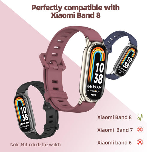 MIJOBS Strap for Mi Band 8 Mi Band 6, Replacement Wristband for Xiaomi Mi Band 8 Mi Band 6 Mi Band 5 Silicone Sport Wrist Strap for Xiaomi Mi Band...