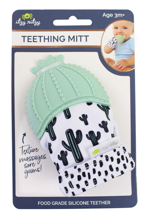 Itzy Ritzy Silicone Teething Mitt - Soothing Infant Teething Mitten with Adjustable Strap, Crinkle Sound & Textured Silicone to Soothe Sore & Swol...