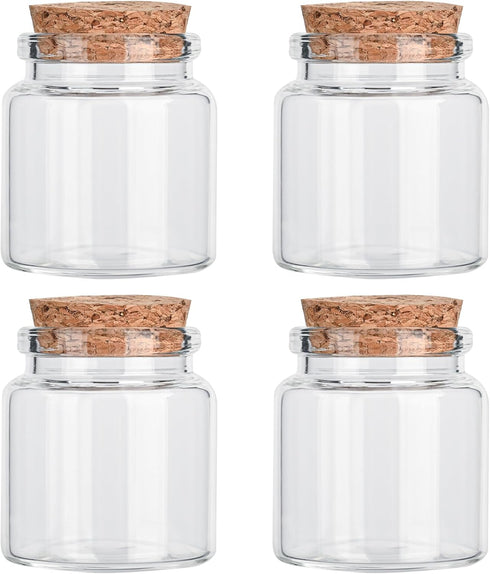 4PCS 50ml Small Empty Glass Bottle with Cork Stopper Storage,Small Glass Bottle Jars for DIY Art Crafts Projects Decoration Party Supplies and Wed...