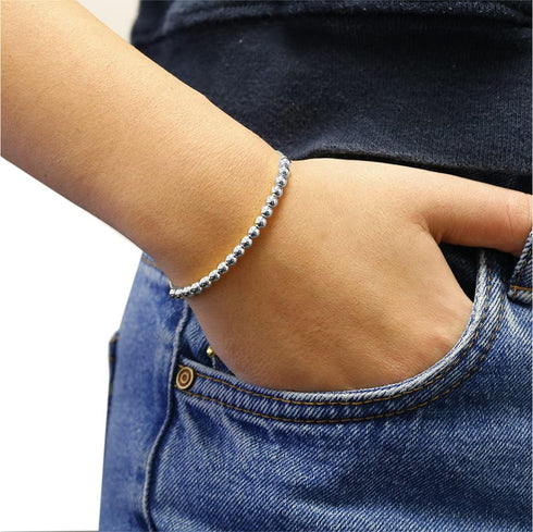 Verona Jewelers Sterling Silver Italian Adjustable Bolo Bead Ball Bracelet- Slider Bracelet For Women,Silver Bead Bracel......