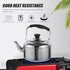 KALLORY Stainless Steel Kettle 1pc Stainless Steel Teapot, Stainless Steel Tea Kettle Water Stove Top Camping Stainless Tea Kettle...