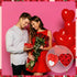 12Pcs Valentine's Day Red Floral Scented Bath Soap Rose Flower Petals for Red Heart-Shaped Box Artificial Rose Plant Essential Oil Rose Soap for W...