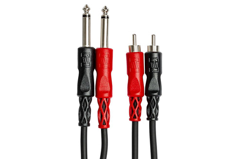 Hosa Stereo INTERCONNECT Cable, RCA 1/4" Male, Black, 3.3 Feet (HOS CPR201)...