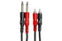 Hosa Stereo INTERCONNECT Cable, RCA 1/4" Male, Black, 3.3 Feet (HOS CPR201)...