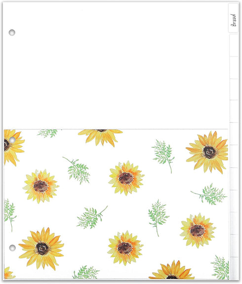 Outshine 12-Pack Recipe Binder Dividers for 3 Ring Binder, Sunflower | 8.5" x 11" Thick Cardstock Binder Dividers with Tabs | includes 28 Adhesive...