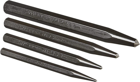 Mayhew Tools 62215 Center Punch, Black Oxide Finish, 4-Piece...