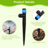 60Pcs Drip Irrigation Emitters Fan Shape with Stake for 1/4 inch Irrigation Tube Hose, 360 Degree Water Flow Drippers for House Garden Watering Sy...