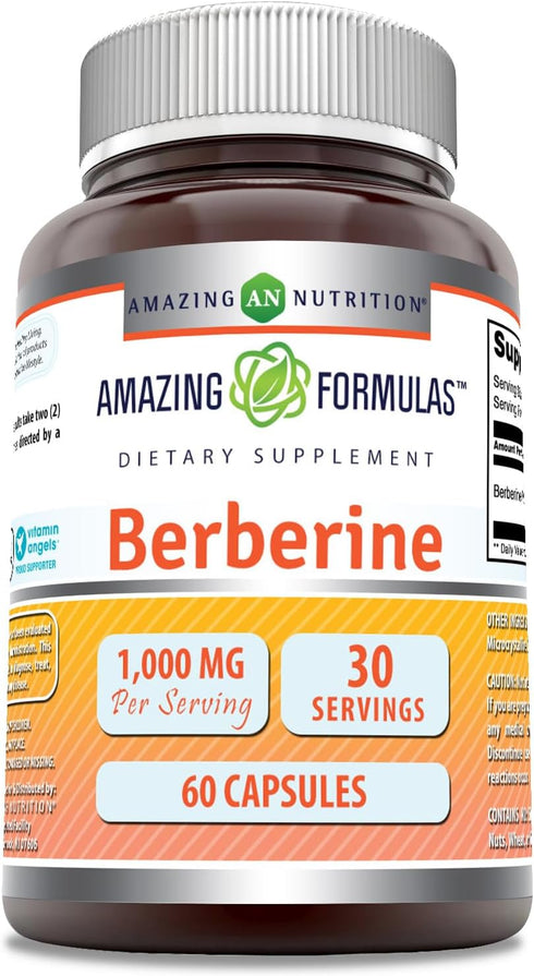 Amazing Formulas Berberine 1000mg Per Serving 60 Capsules Supplement | Non GMO | Gluten Free | Made in USA...