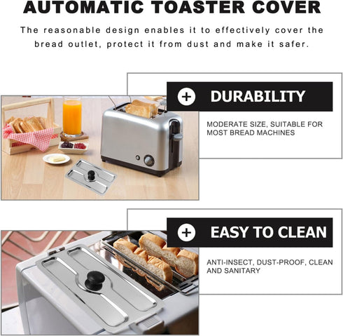 Slice Toaster Lid 2 Slice Toaster Cover Stainless Steel Toaster Appliance Cover Bread Maker Cover Toaster and Fingerprint Protection Machine Cover...