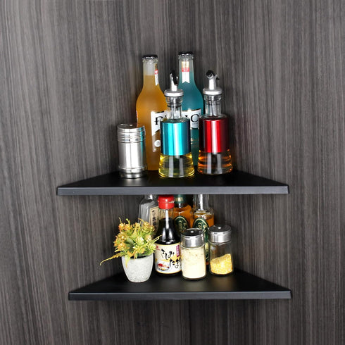 evron Corner Mounting Shelf,Easy to Install Wall Corner Shelf,Frosting Pattern Right-Angled,Set of 2...