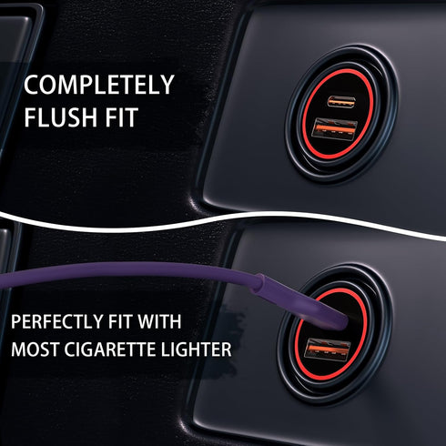 The Fastest USB Cigarette Lighter Adapter and The Smallest Metal Car Charger?ETIBIG Mini car Lighter Adapter USB .Compatible with iPhone 15 Pro Ma...