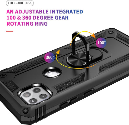 Military Grade Drop Impact for Moto One 5G Ace Case Motorola One 5G Ace G 5G Case 360 Metal Rotating Ring Kickstand Holder Armor Heavy Duty Shockp...