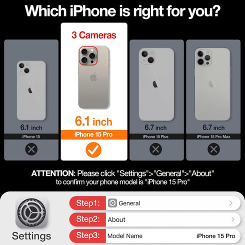 TORRAS Slim Fit Designed for iPhone 15 Pro Case 6.1 inch, Ultra Thin Designed for iPhone 15 Pro Phone Case 2023, Lightweight Matte Hard PC Slim Th...