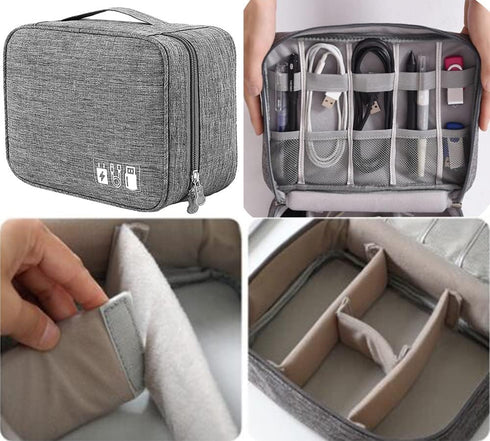 Universal Electronics Accessories Organizer, Waterproof Portable Cable Organizer Bag, Digital Gadget Organizer Case, Travel Gear Carry Bag for Cab...