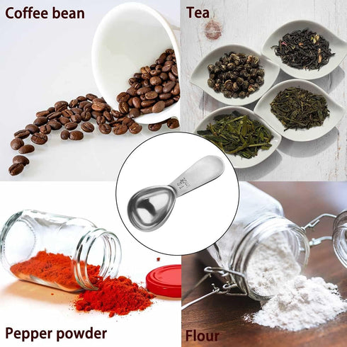 18/8 Stainless Steel Coffee Measuring Spoon 2 Tablespoon Coffee Scoop Short Handle Measuring Spoon for Ground Coffee Tea Sugar Flour Exact Measuri...