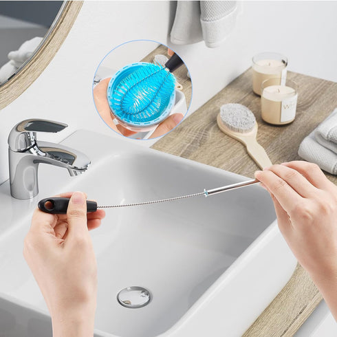 Water Bottle Brush Set, Long Handle 3-in-1 Stainless Steel Water Bottle Scrubbing Brush, Cleaning For Narrow Neck Bottles, Sport Bottles, Baby Bot...