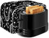 Moon Star Toaster Cover 4 Slice Black for Kitchen Moon and Star Print Toaster Dust Cover, Washable & Waterproof for Kitchen Universal Size Microwa...